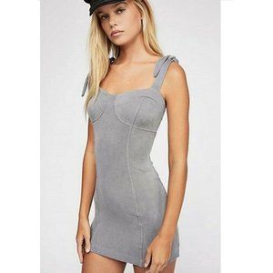 FP Bodycon Bodice sheath dress gray silver